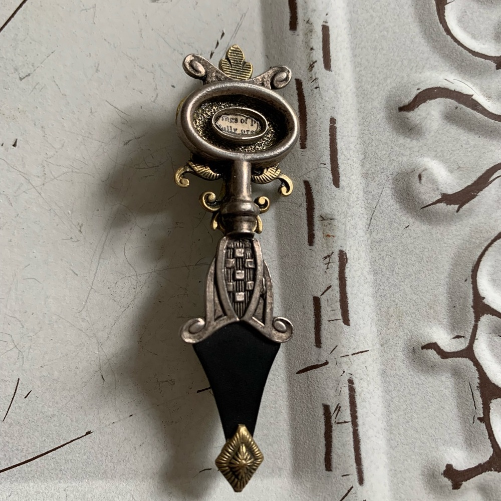 Unique One of Kind Silver Black Enamel Artesian Brooch Pin Jewelry - Picture 5 of 13